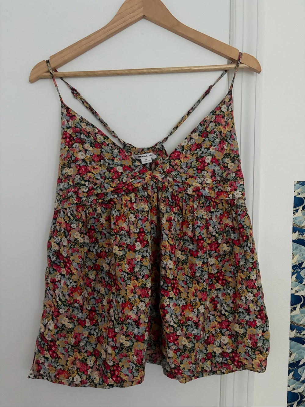 O'Neill Floral Spaghetti-Strap Camisole - Red, Yellow, Green